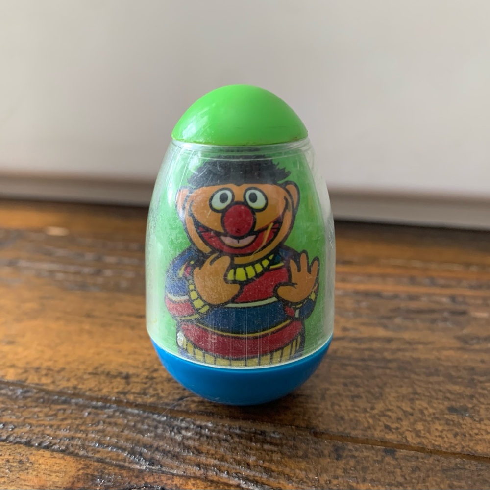 Vintage Ernie Sesame Street Weeble Wobbles 1982 Muppets 2 Inch Toy